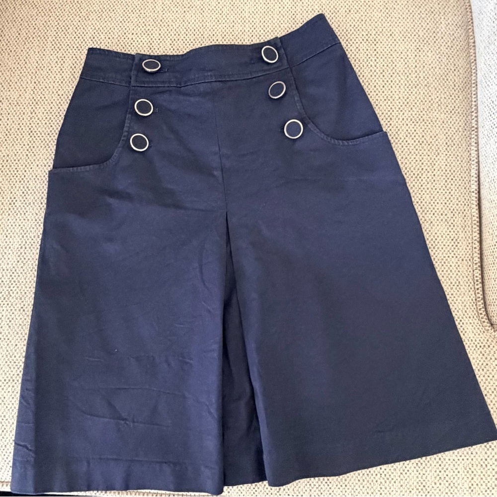 H&M Dark Blue Women's Skirt with Button Accents